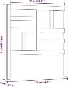 fehér tömör fenyőfa ágyfejtámla 106x4x104 cm