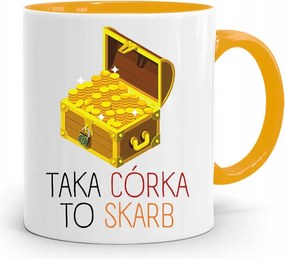 Sárga Bögre Ajándék Lányának Egy Ilyen Lány Egy Kincs, fényképes nyomtatással