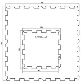 FitFlo SF1050 csempe 47,8 x 47,8 x 0,8 cm - sarok, fekete