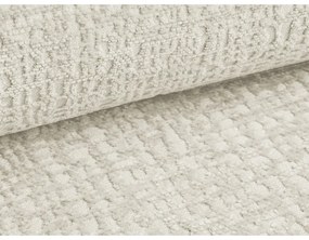 Krémszínű kárpitozott ágyneműtartós franciaágy ágyráccsal 160x200 cm Noho – Makamii