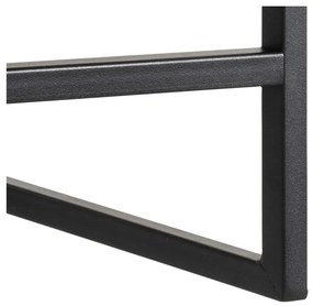 Fekete-natúr színű fali fogas tölgyfa dekorral, polccal Seaford – Actona