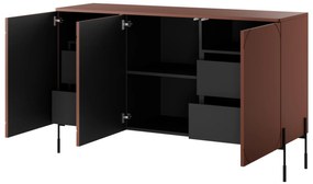 Sonatia háromajtós komód kettő fiókkal 150 cm - bordó