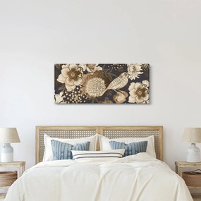Sötét alapon arany virágok képe (120x50 cm)