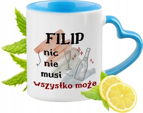 Fülöpnek Kék bögre szív alakú füllel Ajándék