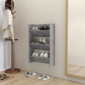betonszürke forgácslap fali cipősszekrény 60 x 18 x 90 cm
