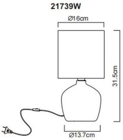 Globo 21739W - Asztali lámpa MARBLE 1xE14/40W/230V fehér