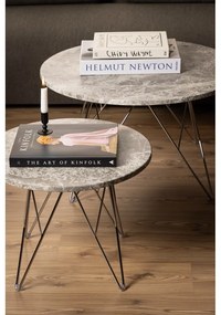 Szürke márvány kerek dohányzóasztal ø 80 cm Prunus – Actona