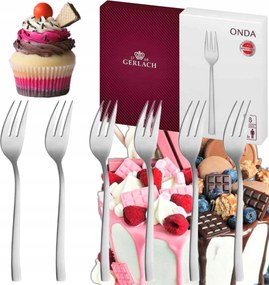 Gerlach Onda 6 Db-os Villa Torta Szett Evőeszköz Fényes