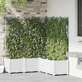 Kertészeti Beültető Trellisszel 5 db Fehér 120x120x143 cm