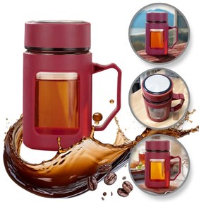 Üvegpalack füllel BREW 500 ml, piros
