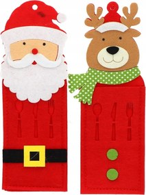 Evőeszköztartó Huzat Karácsonyra Mikulás Hóember Rénszarvas 12DB-OS MIX
