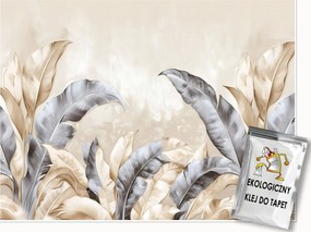 Fotótapéta Levelek Bézs Beton Hálószoba Nappali Tapéta Flizelina 400x280