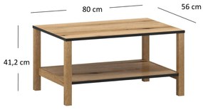 Dohányzóasztal Botones (evoke tölgy + fekete) . 1116773