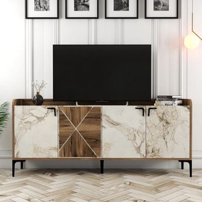 Venedik - Walnut, White Marble