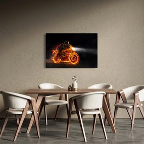 Kép - Motoros lángokkal (90x60 cm)