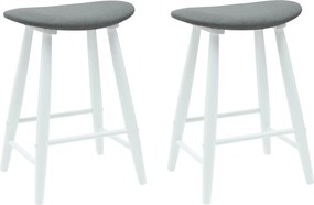vidaXL Étkező Székek 2 pcs Fehér 46 x 37 x 63 cm Tömör Gumi Fa