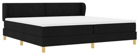 Boxspring Ágy Matracokkal - Fekete, 200x200 cm, Szövet
