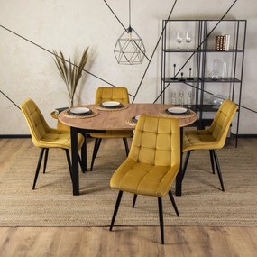 Mustársárga Bársony Étkezőszék RIO