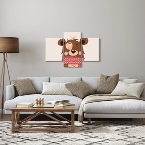 Kép - Teddy maci piros sállal (90x60 cm)