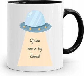 Fekete Bögre Apák Napi Ajándék Nem Ebből A Földből, fényképes nyomattal