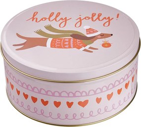 COOKIE JAR fém tárolódoboz, tacskó Ø16,7 cm