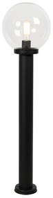 Álló kültéri lámpa fekete átlátszó gömbbel 100 cm IP44 - Sfera