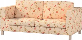 Karlanda kinyitható kanapé huzat, krémszínű alapon rövid Ikea virágok