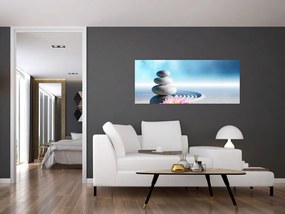 Homok, liliom és spa kövek képe (120x50 cm)