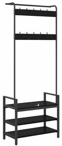 Kabáthorog polcokkal Musta tammi 75 x 34 x 184 cm Faanyag