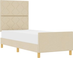 vidaXL Ágykeret fejtámlával Krém 80 x 200 cm szövet