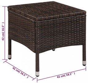 barna polyrattan kültéri szék zsámollyal és párnákkal