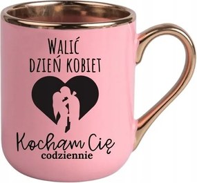 Bögre Rózsaszín Elegáns Ajándék Nőnap Dörömbölés Nőnap