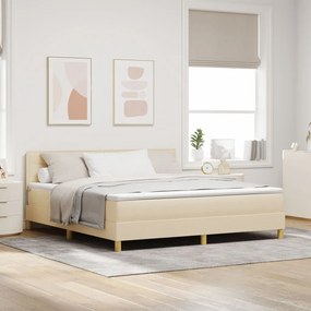 Box Spring Ágy Matrac Alap Krém 180x200 cm Szövet