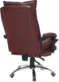 Irodai szék lábtartóval, textilbőr bordó, DRAKE