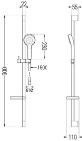 Mexen zuhanygarnitúra DS05, króm / fehér, 785054583-00