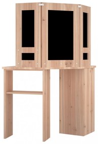fekete sarok-fésülködőasztal LED-világítással 111x54x141,5 cm