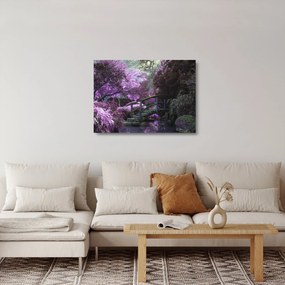 A lila kert képe (üvegen) (70x50 cm)