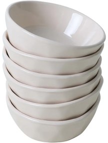 6 darab Facetta 12 cm-es kőagyag tálkészlet, bézsszínű