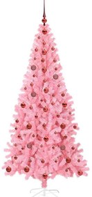 Karácsonyfa 300 LED-del állvánnyal Rózsaszín 210 cm PVC