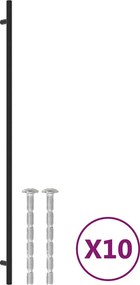 vidaXL 10 db fekete rozsdamentes acél szekrényfogantyú 480 mm