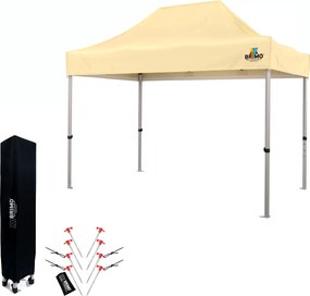 Ollós sátor 2×3 m alumíniumból, falak nélkül | Gyors felállítás és masszív, könnyű váz - 3 oldalfal nélkül - Bézs