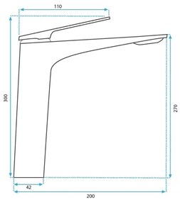 REA-B1126 - AVALON 30 cm fekete mosdó csaptelep