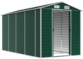 zöld horganyzott acél kerti fészer 191 x 385 x 198 cm
