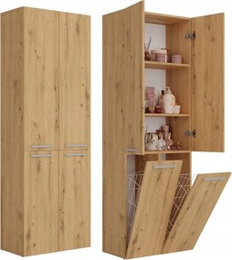 Szekrény Könyvespolc 60 Oszlop Nel DD 2K Kosár Tölgy Artisan