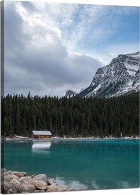 Vászonkép Természet Kunyhó a tóparton 50x70