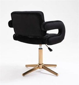 HR8403CROSS Fekete modern velúr szék arany lábbal