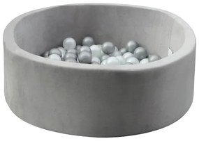 2Kids Toys - Gyerek száraz labdamedence labdákkal, 90 cm átmérő, szürke
