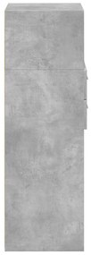 betonszürke szerelt fa magasszekrény 50 x 42,5 x 124 cm