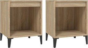 vidaXL 2 db sonoma tölgy éjjeliszekrény 40 x 35 x 50 cm
