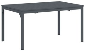 9 darabos előszobabútor szett antracit acélból, kihúzható kertasztal antracit (140-210)x90x73 cm acél